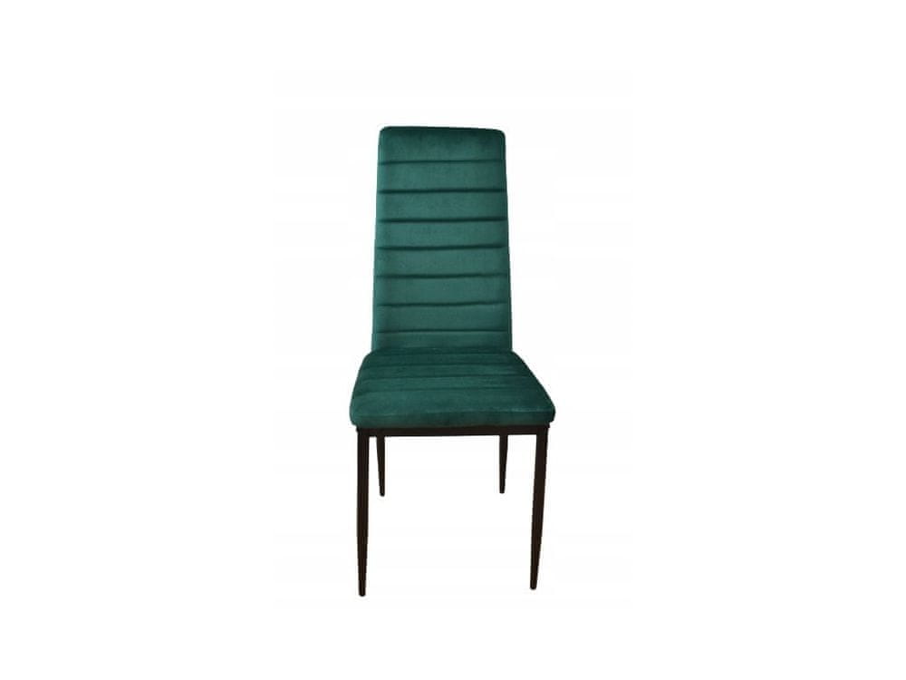 ShopJK Jedálenská stolička velvet black - zelená